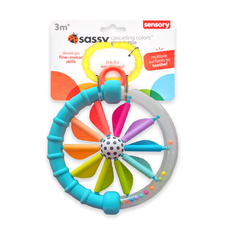 Cascading Colours Ring Rattle - Sassy Baby
