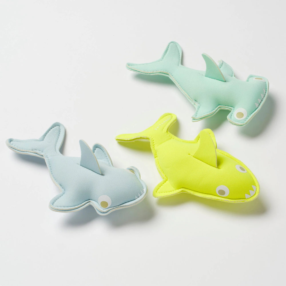 Salty the Shark Dive Buddies Aqua Neon Yellow Set of 3 - Sunnylife