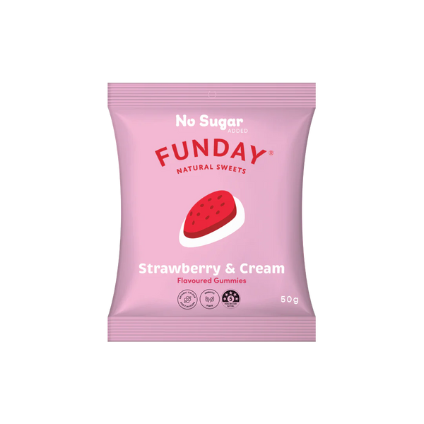 Strawberry & Cream 50g Lollies - Funday Natural Sweets