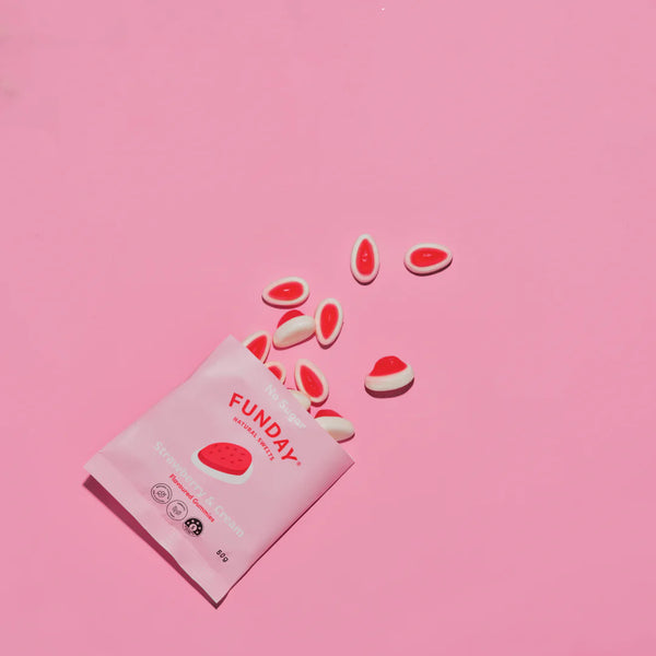 Strawberry & Cream 50g Lollies - Funday Natural Sweets