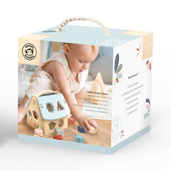 House Shape Sorter with 8 blocks - Speedy Monkey
