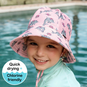 Ponytail Swim Bucket Beach Hat - Dolphin - Bedhead