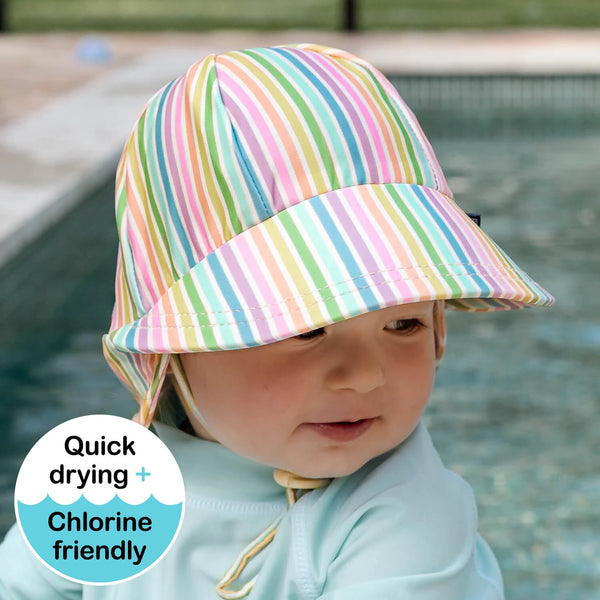 Kids Swim Legionnaire Beach Hat - Rainbow Stripe - Bedhead