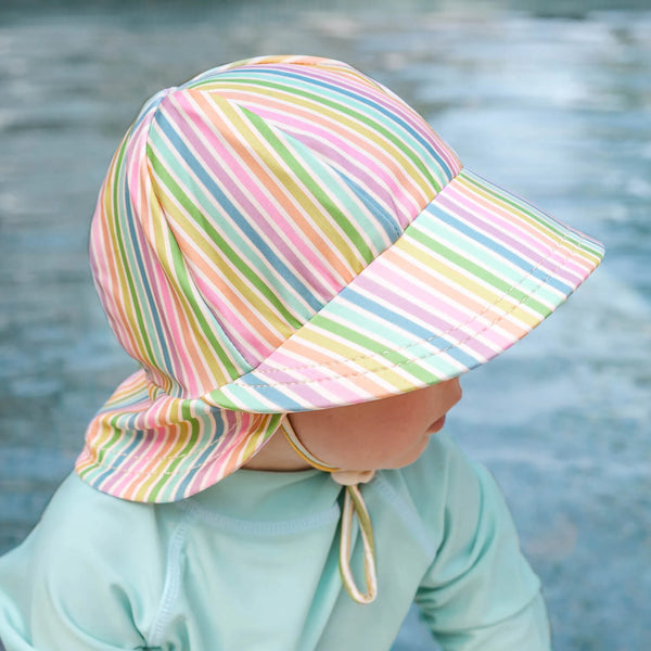 Kids Swim Legionnaire Beach Hat - Rainbow Stripe - Bedhead