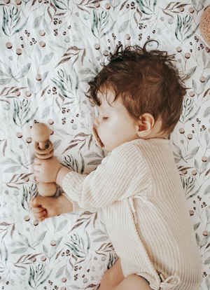 Waterproof Cot Sheet & Mattress Protector | Botanical - Bambella Designs