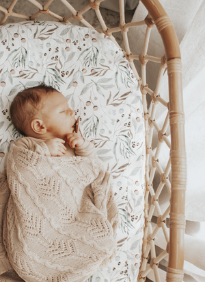 Waterproof Bassinet Sheet - Botanical - Bambella Designs