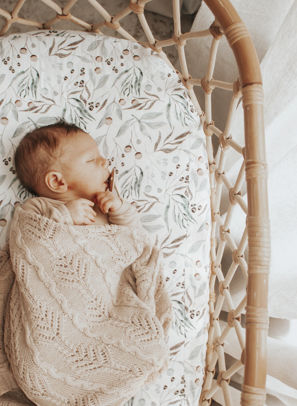 Waterproof Bassinet Sheet - Botanical - Bambella Designs