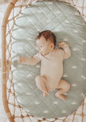 Waterproof Bassinet Sheet - Sage Sunshine - Bambella Designs