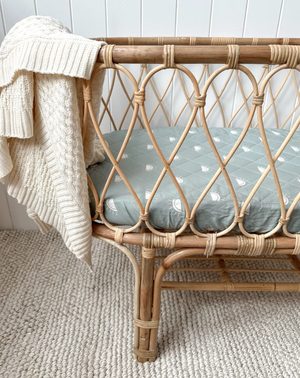 Waterproof Bassinet Sheet - Sage Sunshine - Bambella Designs