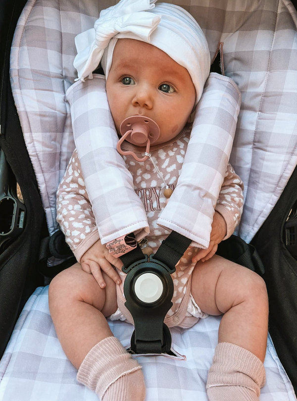 Pram Liner | Blush Gingham - Bambella Designs