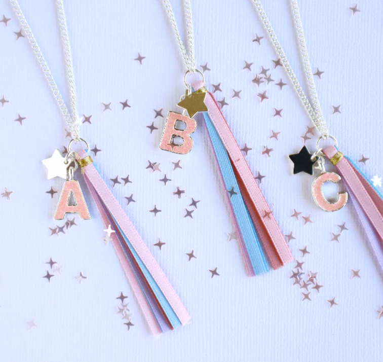 Pink Glitter Initial Necklace - Lauren Hinkley DISCOUNTED