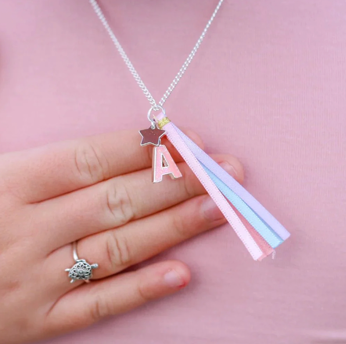 Pink Glitter Initial Necklace - Lauren Hinkley DISCOUNTED