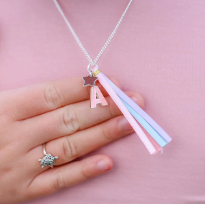 Pink Glitter Initial Necklace - Lauren Hinkley DISCOUNTED