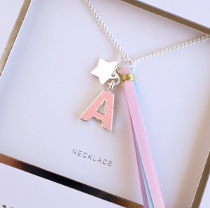 Pink Glitter Initial Necklace - Lauren Hinkley DISCOUNTED