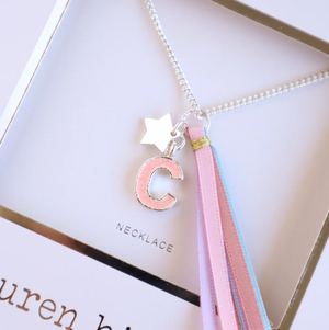 Pink Glitter Initial Necklace - Lauren Hinkley DISCOUNTED