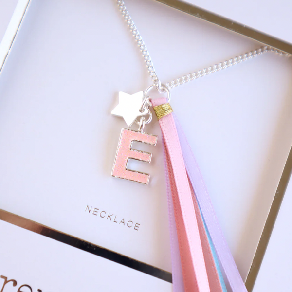 Pink Glitter Initial Necklace - Lauren Hinkley DISCOUNTED