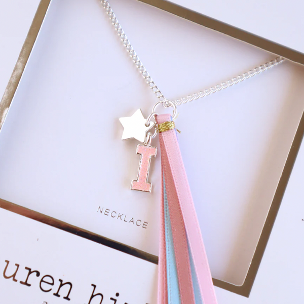 Pink Glitter Initial Necklace - Lauren Hinkley DISCOUNTED