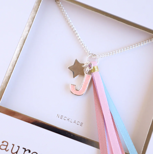 Pink Glitter Initial Necklace - Lauren Hinkley DISCOUNTED