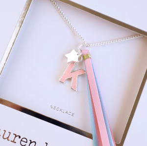 Pink Glitter Initial Necklace - Lauren Hinkley DISCOUNTED