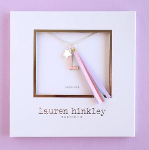 Pink Glitter Initial Necklace - Lauren Hinkley DISCOUNTED