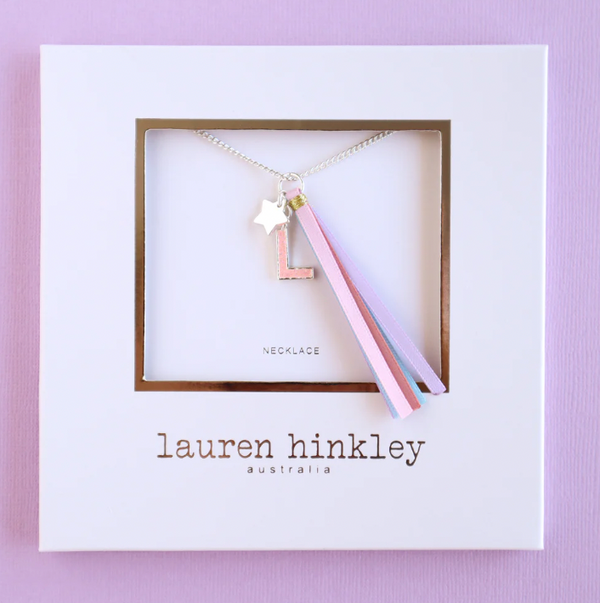 Pink Glitter Initial Necklace - Lauren Hinkley DISCOUNTED
