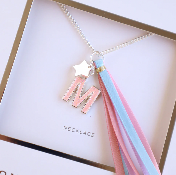 Pink Glitter Initial Necklace - Lauren Hinkley DISCOUNTED