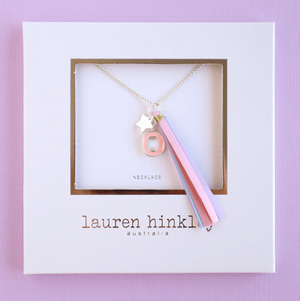 Pink Glitter Initial Necklace - Lauren Hinkley DISCOUNTED