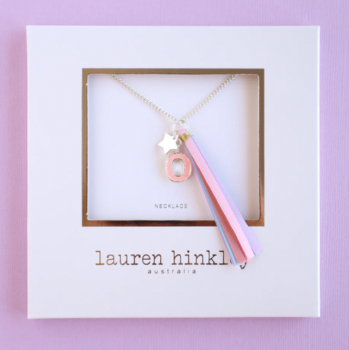 Pink Glitter Initial Necklace - Lauren Hinkley DISCOUNTED