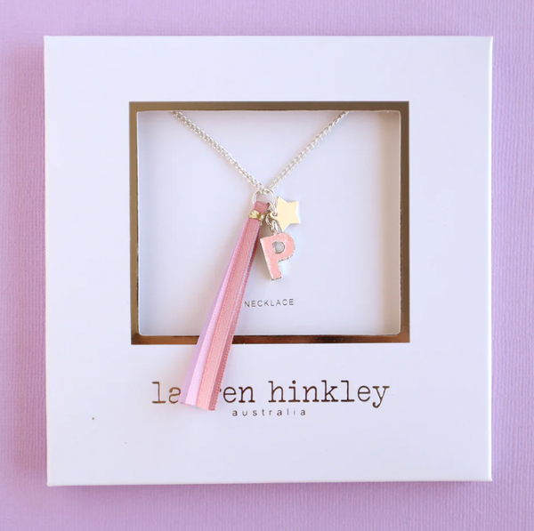 Pink Glitter Initial Necklace - Lauren Hinkley DISCOUNTED