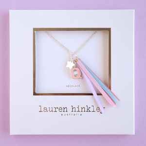 Pink Glitter Initial Necklace - Lauren Hinkley DISCOUNTED