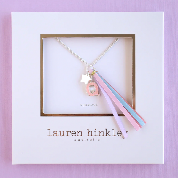 Pink Glitter Initial Necklace - Lauren Hinkley DISCOUNTED