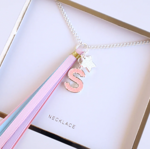 Pink Glitter Initial Necklace - Lauren Hinkley DISCOUNTED