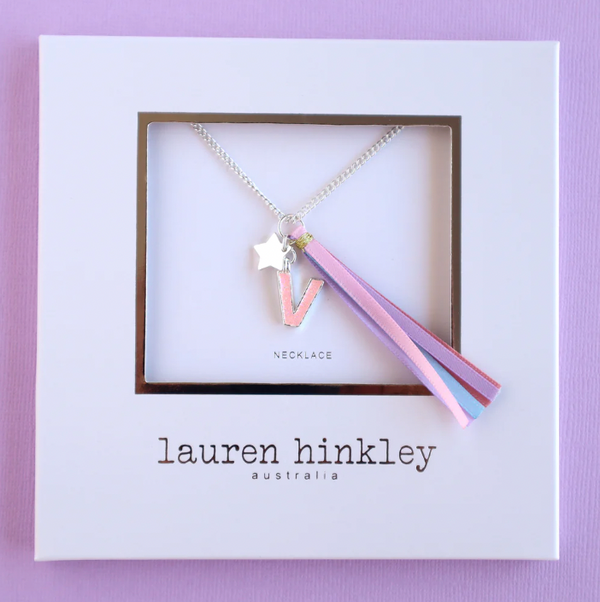 Pink Glitter Initial Necklace - Lauren Hinkley DISCOUNTED