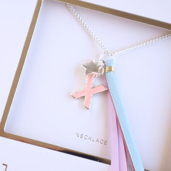 Pink Glitter Initial Necklace - Lauren Hinkley DISCOUNTED