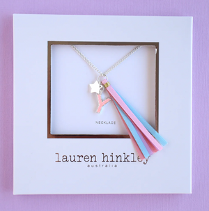 Pink Glitter Initial Necklace - Lauren Hinkley DISCOUNTED