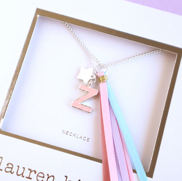 Pink Glitter Initial Necklace - Lauren Hinkley DISCOUNTED