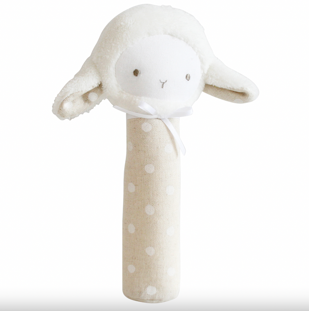 Lamby Squeaker White Linen Spot - Alimrose