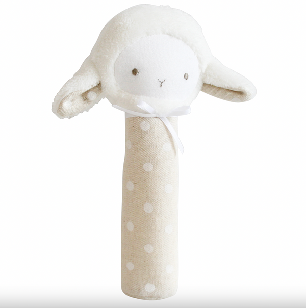Lamby Squeaker White Linen Spot - Alimrose