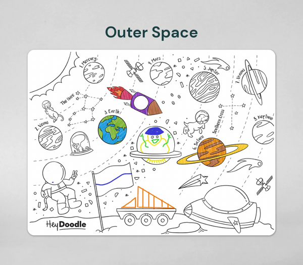 Outer Space Classic Colouring & Doodle Mat - Hey Doodle