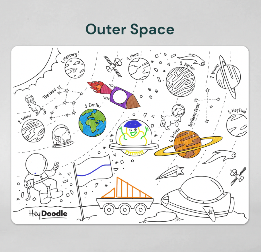 Outer Space Classic Colouring & Doodle Mat - Hey Doodle