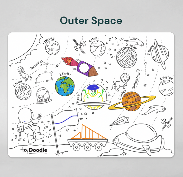 Outer Space Classic Colouring & Doodle Mat - Hey Doodle
