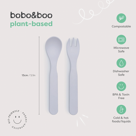 Plant-Based Cutlery Set - Pink - Bobo & Boo