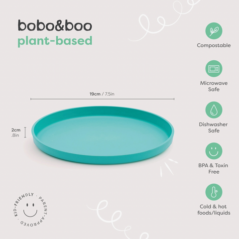 Plant-Based Plates (20cm) - Individual - Green - Bobo & Boo