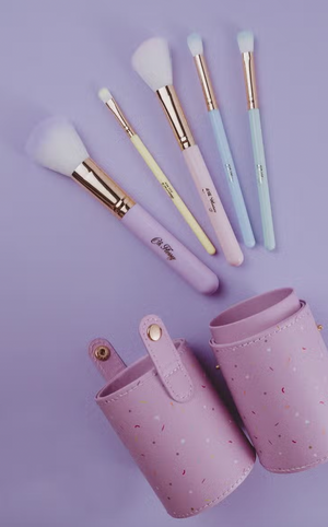 5-Piece Rainbow Makeup Brush Set - Oh Flossy