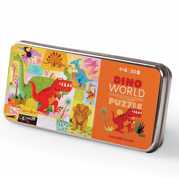 50 pc Tin Puzzle - Dino World - Crocodile Creek