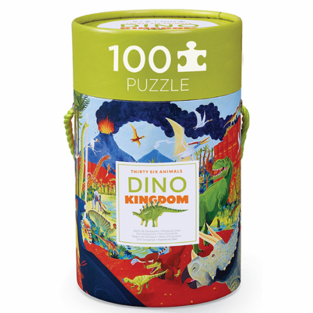 36 Animal Puzzle 100 pc - Dino Kingdom (Green Lid) - Crocodile Creek