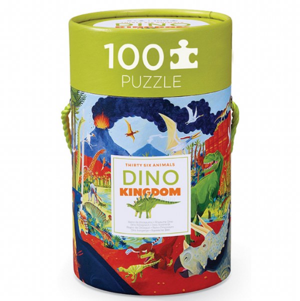 36 Animal Puzzle 100 pc - Dino Kingdom (Green Lid) - Crocodile Creek