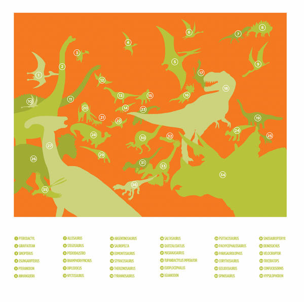 36 Animal Puzzle 100 pc - Dino Kingdom (Green Lid) - Crocodile Creek