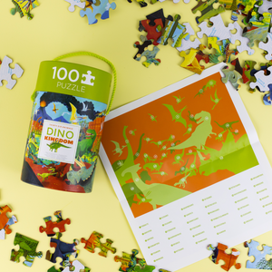 36 Animal Puzzle 100 pc - Dino Kingdom (Green Lid) - Crocodile Creek