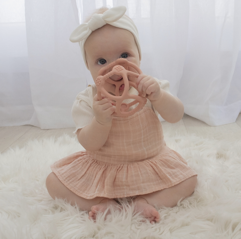 Silicone Teething Ball - Rose - Living Textiles